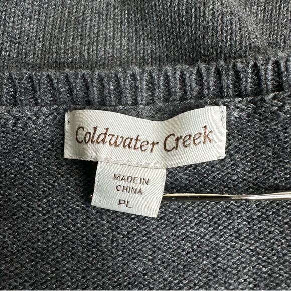 Coldwater Creek Women's Sz PL Wildlife Knit Holiday Sweater Charcoal Christmas - Picture 12 of 15